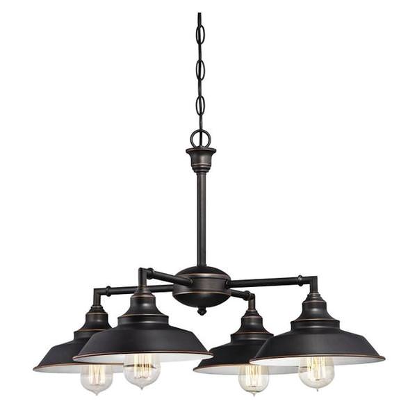 4 Light Indoor Convertible Chandelier/Semi-Flush Ceiling Fixture