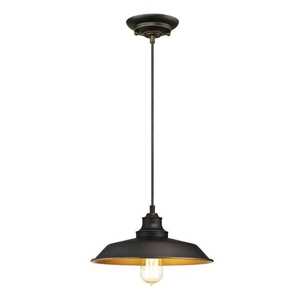 1 Light Oil Rubbed Bronze Finish with Metallic Bronze Interior