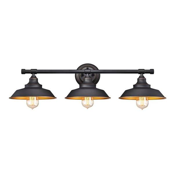 3 Light Oil Rubbed Bronze with Highlights Metallic Bronze Interior