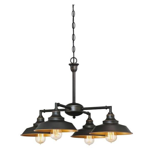 4 Light Oil Rubbed Bronze with Highlights Metallic Bronze Interior