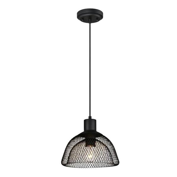 1 Light Matte Black Cage Shade