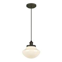 Westinghouse 1 Light Oil Rubbed Bronze White Opal Glass Shade