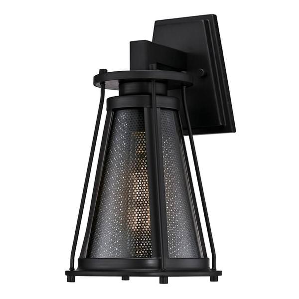 1 Light Matte Brushed Gun Metal Outdoor Wall Fixture