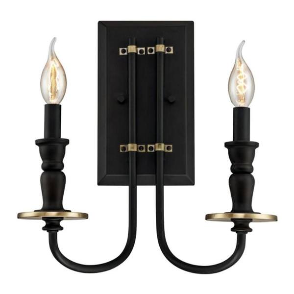 2 Light Oil Rubbed Bronze Wall Light Fixture