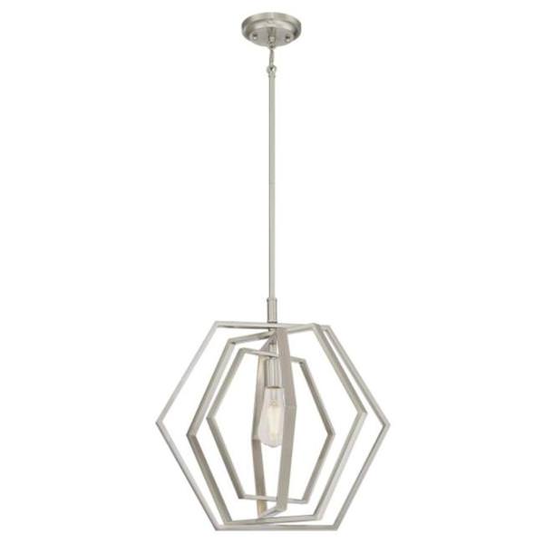 1 Light Brushed Nickel Pendant Light Fixture