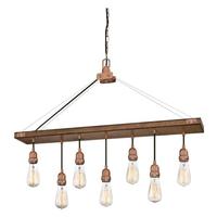 Westinghouse 7 Light Barnwood with Washed Copper Accents Chandelier Light Fixture