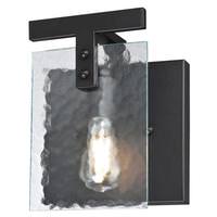 Westinghouse 1 Light Matte Black Water Glass Shade Wall Light Fixture