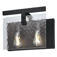 View 2 Light Matte Black Water Glass Shades Wall Light Fixture
