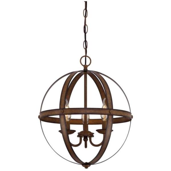 3 Light Barnwood Chandelier Light Fixture