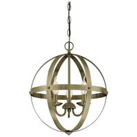 View 3 Light Antique Brass Chandelier Light Fixture