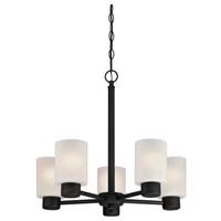 View 5 Light Oil Rubbed Bronze Frosted Glass Shades Chandelier Light Fixture