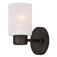 View 1 Light Oil Rubbed Bronze Frosted Glass Shade Wall Light Fixture