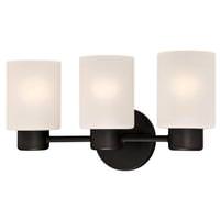 View 3 Light Oil Rubbed Bronze Frosted Glass Shades Wall Light Fixture