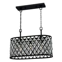 Westinghouse 3 Light Matte Black Mesh with Crystals Chandelier