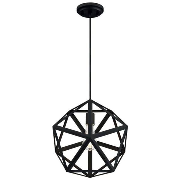 1 Light Matte Black Pendant