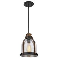 Westinghouse 1 Light Oil Rubbed Bronze Clear Seeded Glass Shade Mini Pendant Light Fixture
