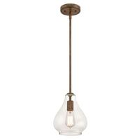 Westinghouse 1 Light Barnwood Clear Glass Mini Pendant