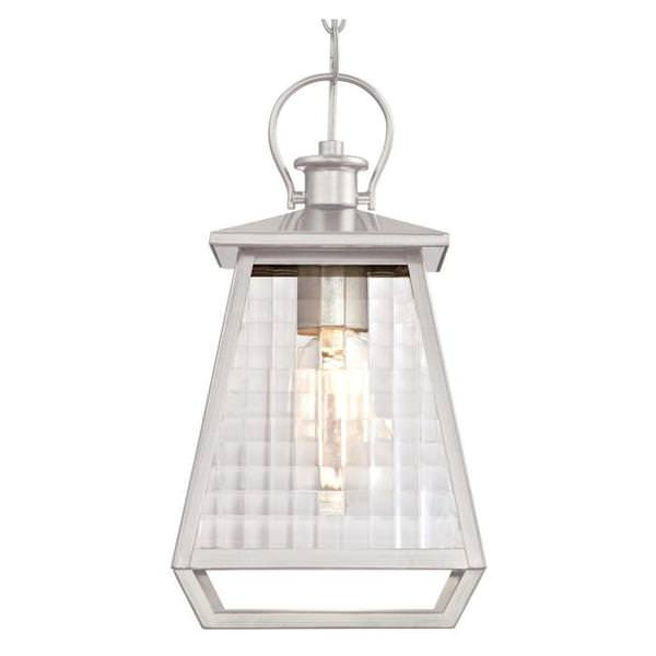 1 Light Nickel Luster Outdoor Pendant Fixture