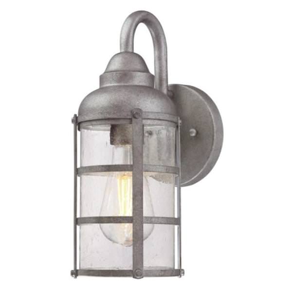 1 Light 13" Lantern Galvanized Steel Wall Light Fixture