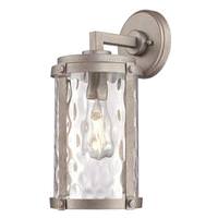 View 1 Light Weathered Steel Clear Water Glass Outdoor Wall Fixture