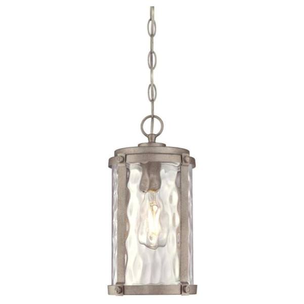 1 Light Weathered Steel Outdoor Pendant Fixture