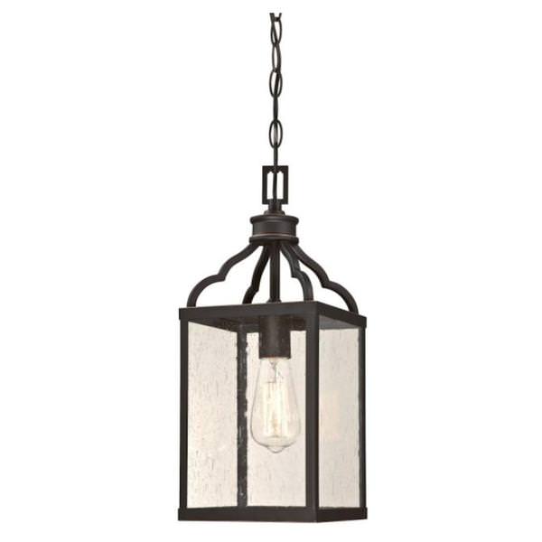 1 Light Oil Rubbed Bronze Outdoor Pendant Fixture