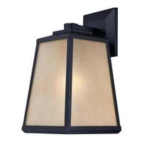 Westinghouse 1 Light Matte Black Amber Seeded Glass Outdoor Wall Fixture