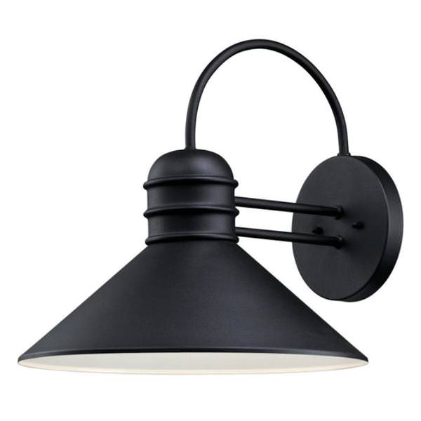 1 Light 17" Textured Black Wall Light Fixture