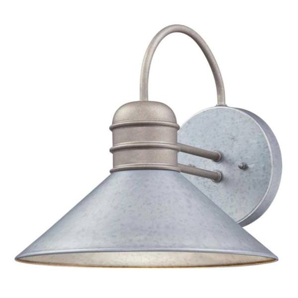 1 Light 13" Galvanized Steel Wall Light Fixture