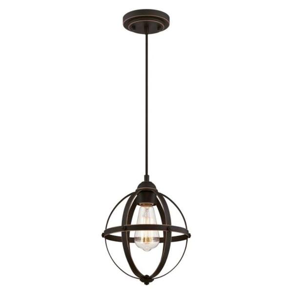 1 Light Oil Rubbed Bronze Finish Mini Pendant Light Fixture