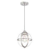 View 1 Light Brushed Nickel Finish Mini Pendant Light Fixture