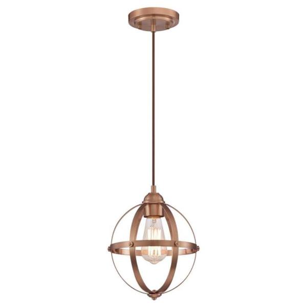 1 Light Washed Copper Finish Mini Pendant Light Fixture