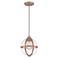 View 1 Light Washed Copper Finish Mini Pendant Light Fixture