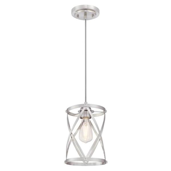 1 Light Brushed Nickel Finish Mini Pendant Light Fixture