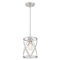 View 1 Light Brushed Nickel Finish Mini Pendant Light Fixture