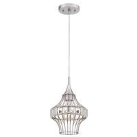 Westinghouse 1 Light Brushed Nickel Cage with Crystal Prism Shade Mini Pendant Light Fixture