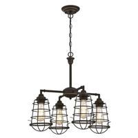 Westinghouse 4 Light Oil Rubbed Bronze with Cage Shades Chandelier