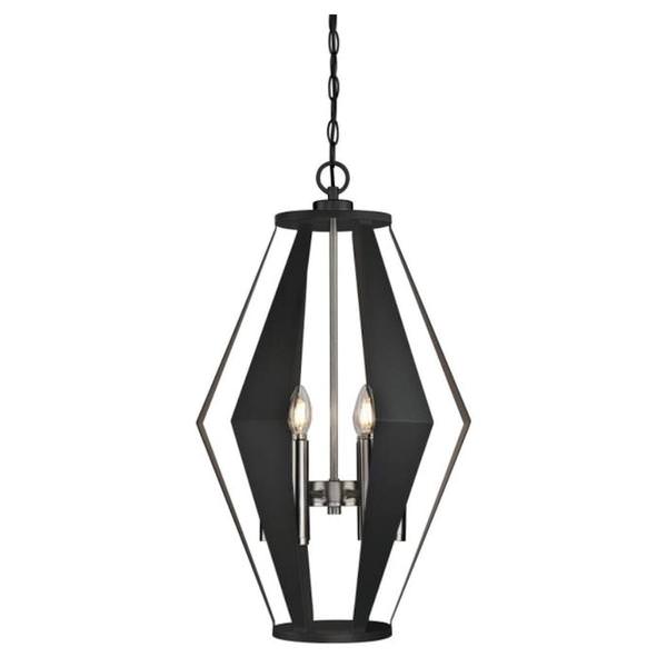 6 Light Matte Black and Dark Pewter Chandelier Light Fixture