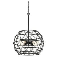 Westinghouse 4 Light Matte Black Cage Chandelier Light Fixture