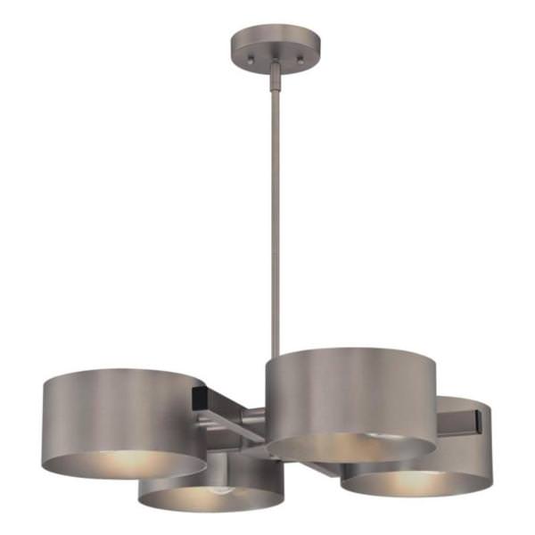 4 Light Dark Pewter Chandelier Light Fixture