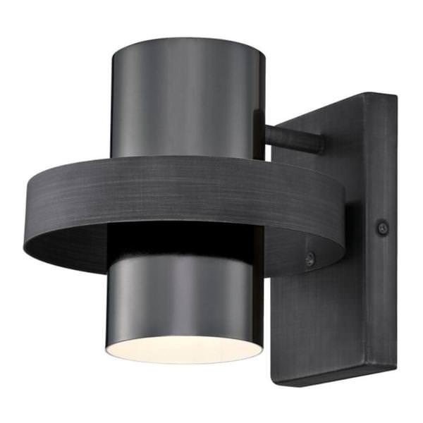 1 Light Distressed Aluminum Gun Metal Shade Wall Light Fixture