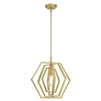 View 1 Light Champagne Brass Pendant Light Fixture