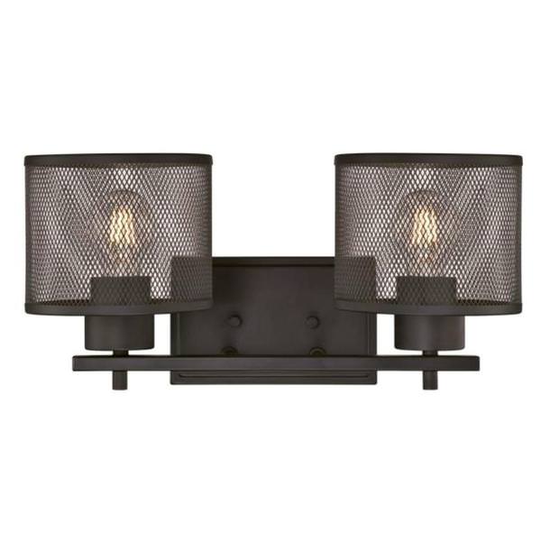 2 Light Oil Rubbed Bronze Mesh Shades Wall Light Fixture