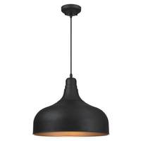 Westinghouse 1 Light Textured Iron Finish with Metallic Bronze Interior Pendant Light Fixture