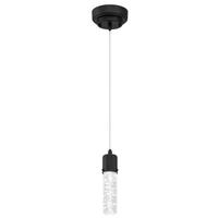 View 1 Light 8 watt Matte Black Bubble Glass Dimmable LED Pendant Light Fixture