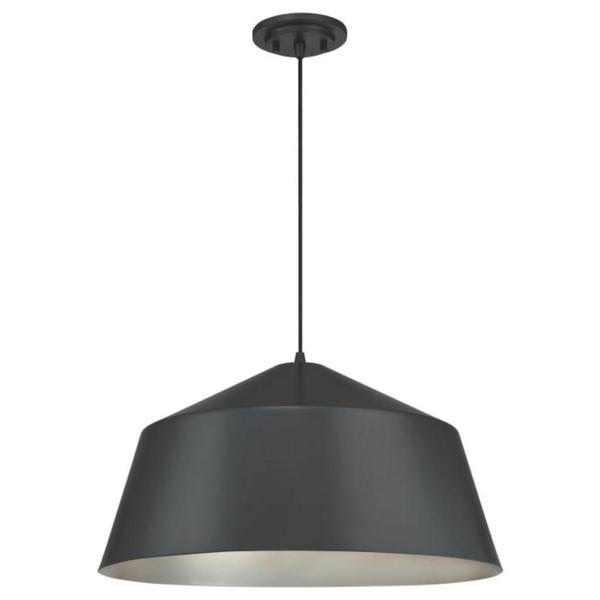 1 Light Matte Brushed Gun Metal Pendant Light Fixture