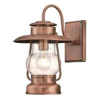 View 1 Light 11.25" Washed Copper with Clear Seeded Glass Wall Lantern