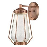 Westinghouse 1 Light 12 watt 2700K Washed Copper with Clear Seeded Glass Dimmable LED Wall Lantern Fixture