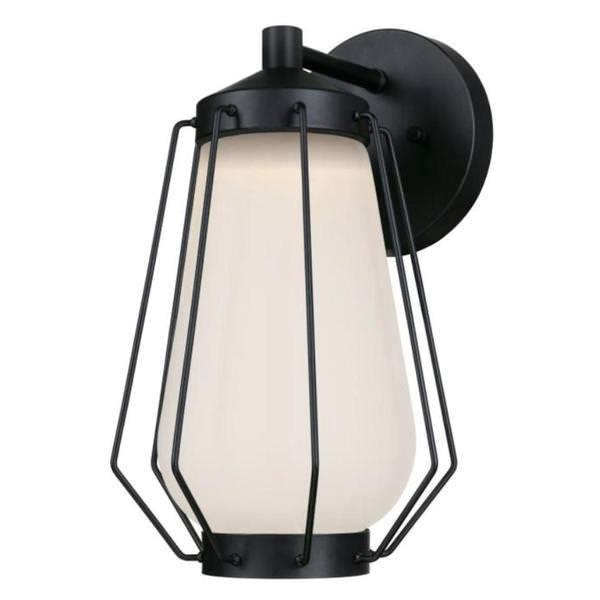 1 Light 12 watt 2700K Matte Black with Frosted Glass Dimmable LED Wall Lantern Fixture
