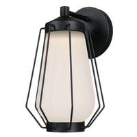 View 1 Light 12 watt 2700K Matte Black with Frosted Glass Dimmable LED Wall Lantern Fixture